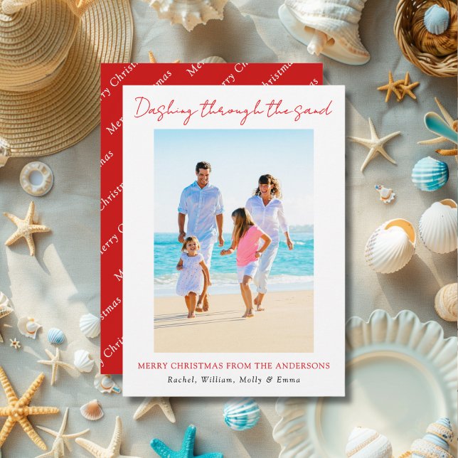 Cartão De Festividades Dashing Through the Sand Felry Christmas (Criador carregado)