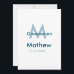 Cartão De Festividades data de letra do nome do padrinho de casamento azu<br><div class="desc">design</div>