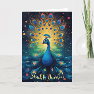 Cartão De Festividades Dazzling Diwali Delight: A 🦚 Feliz