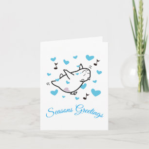 Cartão De Festividades DBY no Blue Hearts Sky Seasons Greeting