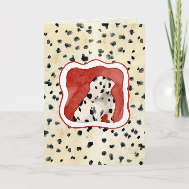 Cartão De Festividades De "amor filhote de cachorro," arte Dalmatian do (Frente)