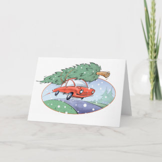 Cartão De Festividades De "carro da árvore Natal" - por Gerry O'Neill