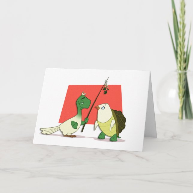 Cartão De Festividades De "cartão duas pombas da tartaruga" (vazio) (Frente)