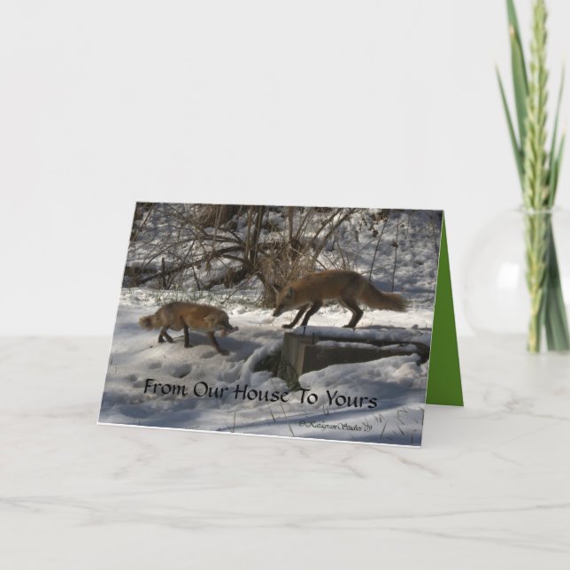 Cartão De Festividades De nossa casa a seu (Frente)