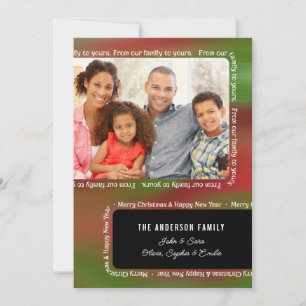 Cartão De Festividades De nossa família a seu cumprimento do Natal da