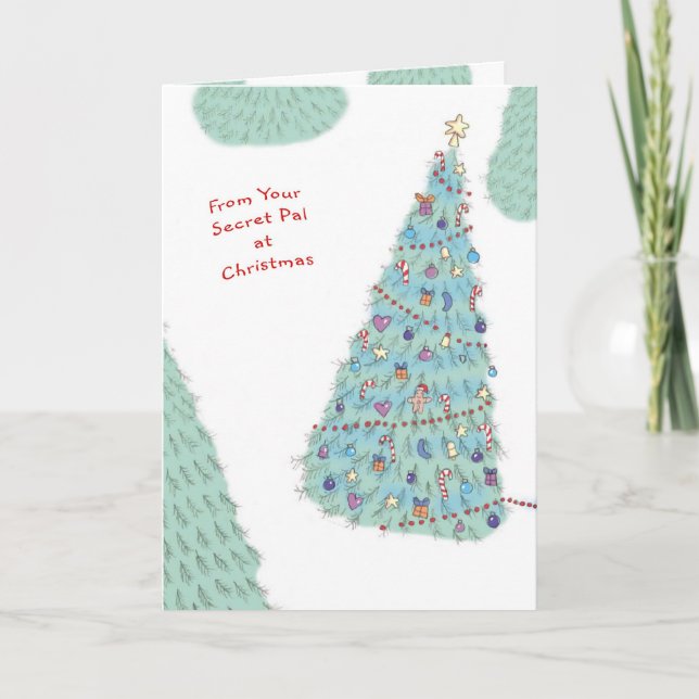 Cartão De Festividades De seu amigo secreto no Natal (Frente)