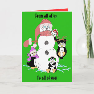 Cartão De Festividades De todos nós, Snowman Greeting Card