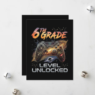 Cartão De Festividades De Volta à Escola 6º Ano Gamer Primeiro Dia de Aul