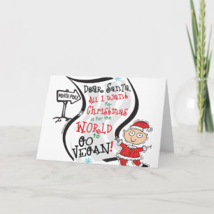 Cartão De Festividades Dear Santa Vegan Wish
