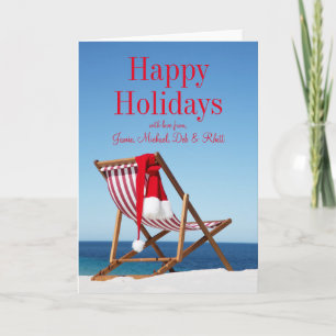 Cartão De Festividades Deck Chair with Santa hat