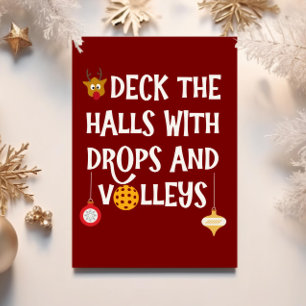 Cartão De Festividades Deck The Halls Drops Volleys Pickleball Natal