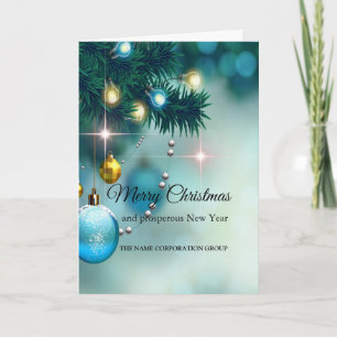 Cartão De Festividades decoração azulVelas de Ano Novo e Natal