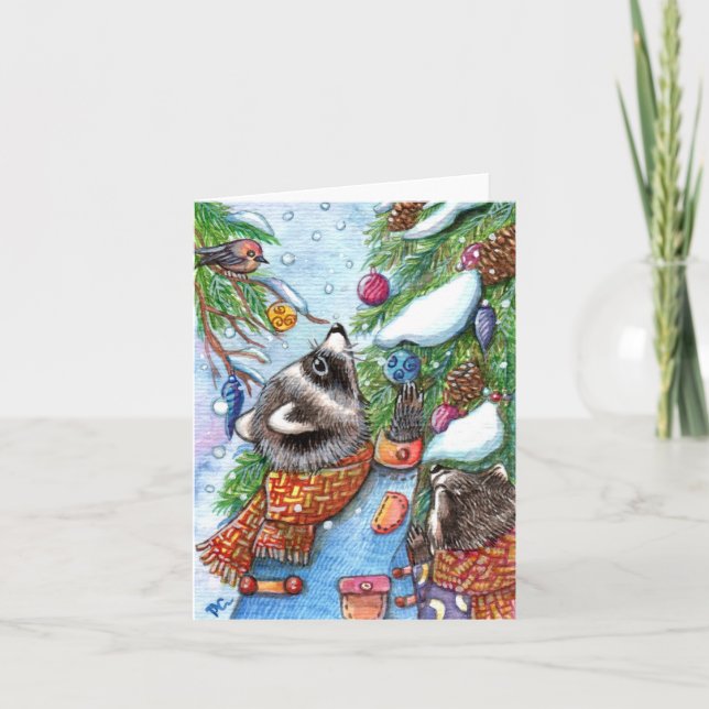 Cartão De Festividades Decoração de Árvore (Frente)