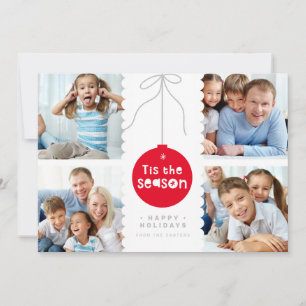 Cartão De Festividades DECORAÇÃO DE BOLHA FESTIVA FOTO MULTI FAMÍLIA verm
