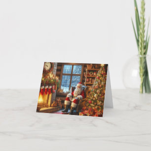 Cartão De Festividades decoração de casa de papais noeis de natal