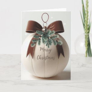 Cartão De Festividades Decoração de Veludo Marfim Natal Neutro
