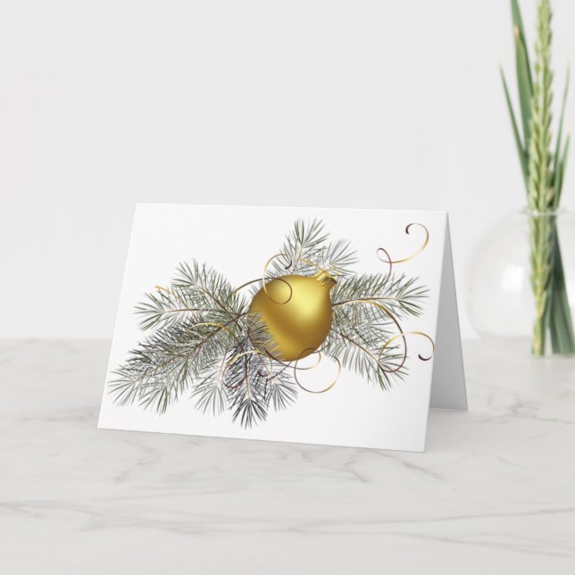 Cartão De Festividades Decoração Dourada festiva (Frente)