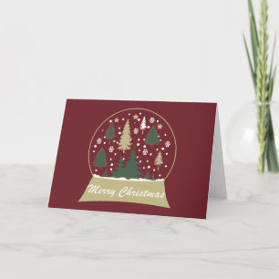 Cartão De Festividades Decoração Moderna Bola de Natal com Neve