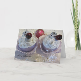 Cartão De Festividades Decorações de árvore de Natal em formato de Cupcak