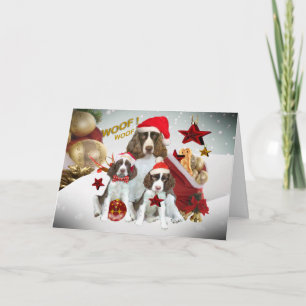 Cartão De Festividades Decorações do Natal do Spaniel de Springer ingl