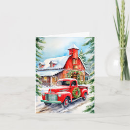 Cartão De Festividades Decorative Wintertime Farmhouse Merry Christmas