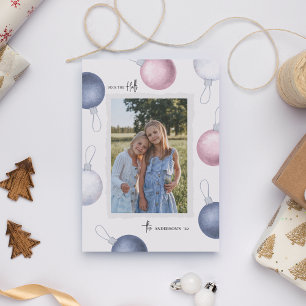 Cartão De Festividades Decore os Corredores Foto de Natal com Bolas