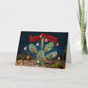 Cartão De Festividades Decore sua Árvore de Cactus - Feliz Natal