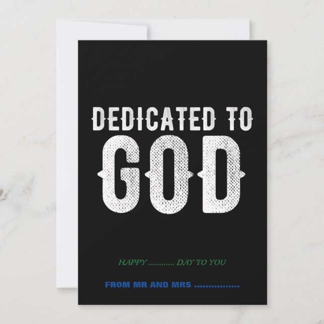 CARTÃO DE FESTIVIDADES DEDICADO A DEUS TEXTO BRANCO PERSONALIZÁVEL LEGAL (Frente)