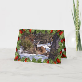 Cartão De Festividades Deer Peace Love Joy Wildlife