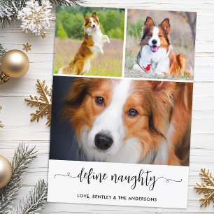 Cartão De Festividades Defina Cachorro Malandro Foto Colagem Natal
