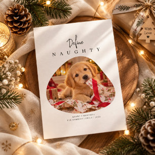Cartão De Festividades Definir Foto de Natal de Cachorrinho Engraçado Tra