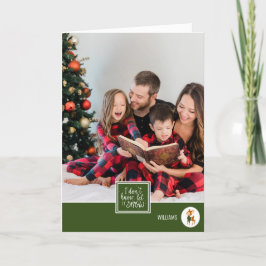 Cartão De Festividades Deixar Neve Fora da Família Reindeer Bonita no Nat
