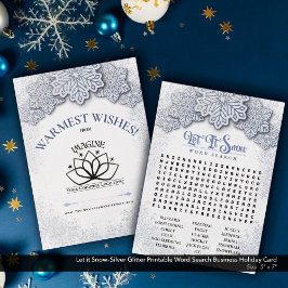 Cartão De Festividades Deixar que a Snow-Silver Printable Business Search