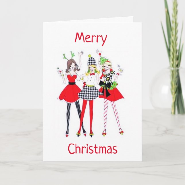 CARTÃO DE FESTIVIDADES DEIXE A FESTA COMEÇAR **MERRY NATMAS** (Frente)