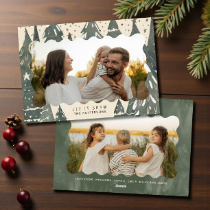 Cartão De Festividades Deixe Nevar 2 Foto Árvores de Natal da Família