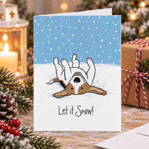 Cartão De Festividades Deixe nevar Beagle Cachorro de Natal Fofo de Inv