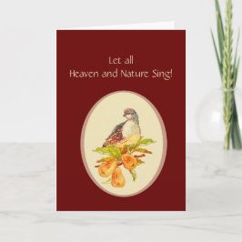Cartão De Festividades Deixe o céu & a natureza cantar a árvore de pera