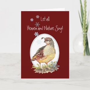 Cartão De Festividades Deixe o céu & a natureza cantar o pássaro do Natal