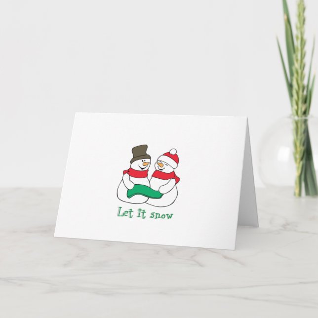 Cartão De Festividades Deixe-o nevar (Frente)