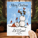 Cartão De Festividades Deixe-o nevar Snowman Feliz Natal 3 Foto<br><div class="desc">Envie seus desejos/mensagens de Natal com este Cartão de Férias de Natal Cute Deixe-o nevar Snowman Feliz de Natal 3 que inclua um bonitinho e bonitinho bonitinho para realçar sua mensagem de saudação.(1)Você pode personalizar o nome da família e o ano na frente e no verso do cartão.(2)Você também pode...</div>