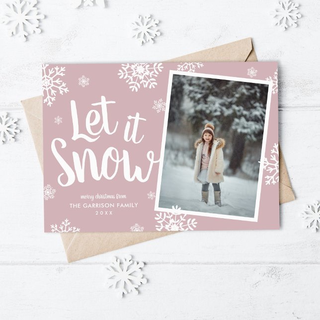 Cartão De Festividades Deixe-o nevar | Sobreposição de Fotografias em Flo (Criador carregado)