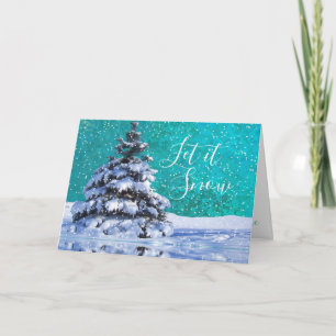 Cartão De Festividades Deixe-o nevar travesseiro decorativo inverno neve