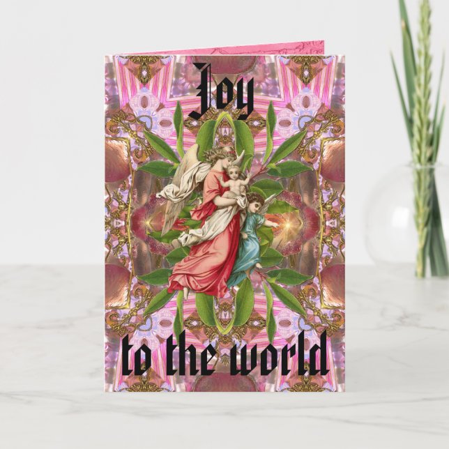 Cartão De Festividades Deixe que a Terra receba seu Rei (Frente)