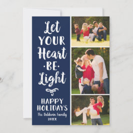 Cartão De Festividades Deixe seu coração ser colagem de fotos com script 