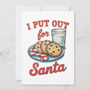 Cartão De Festividades Deixei para o Papai Noel Biscoitos de Leite de Nat