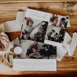 Cartão De Festividades Delicar a Dourada Bênção da Newsletter de Natal de