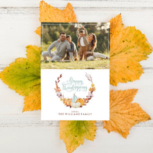 Cartão De Festividades Delicate Fall Wreath Happy Ação de Graças