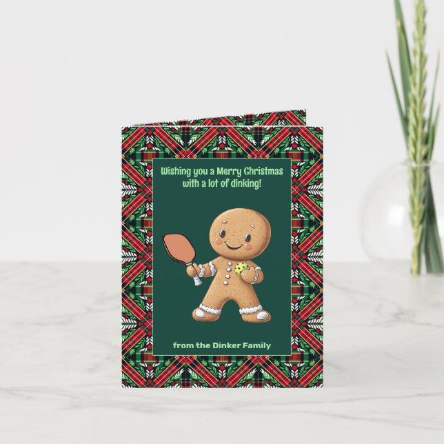 Cartão De Festividades Delícia de Jantar 🎄 Bola de Pickleball (Frente)