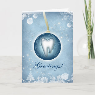 Cartão De Festividades Dental Christmas Greeting Card Ice Blue