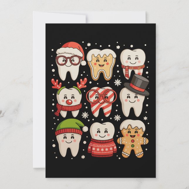 Cartão De Festividades Dentes de Natal Dentista Dentista Santa Hat Xmas (Frente)